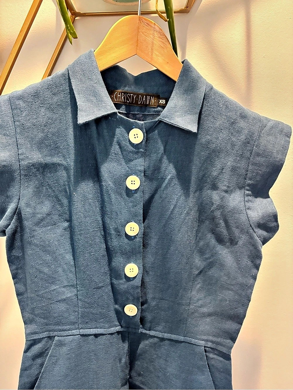 Christy Dawn Blue Jumpsuit Size XS Like New